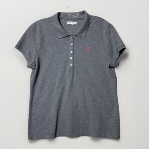 Aeropostale Polo Shirt Women Size XL A87 logo 5-Button Pique School Uniform Gray